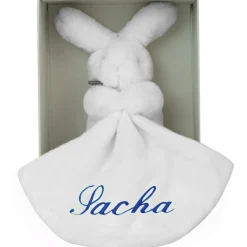 Clearance Doudou plat lapin bleu (personnalisable) Doudou Plat