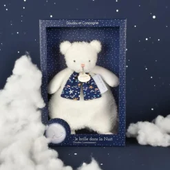 New Doudou plat ours luminescent Clair de Lune (26 cm) Doudou Plat