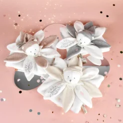 Hot Doudou plat pétales Ours Blanc (25 cm) Doudou Plat