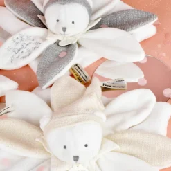 Hot Doudou plat pétales Ours Blanc (25 cm) Doudou Plat