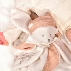 Hot Doudou plat pétales Ours Rose (25 cm) Doudou Plat