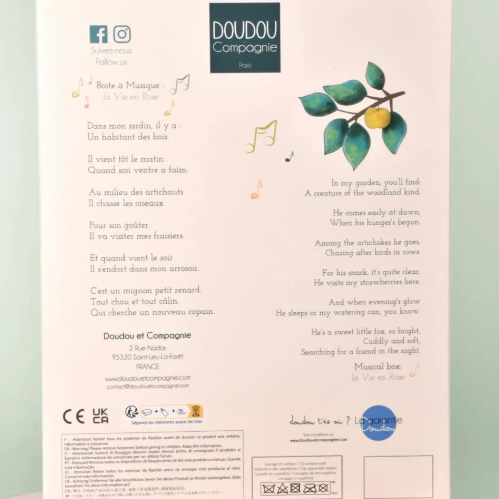 Hot Doudou plat Romarin Le Renard (27 cm) Doudou Plat