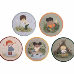 Hot Ensemble de 5 puzzles ronds Petits aventuriers Puzzle