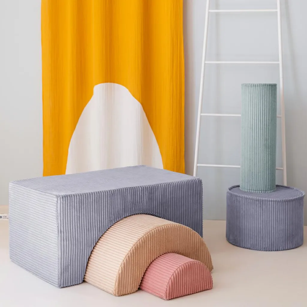 Online Ensemble de jeu arc-en-ciel Blueberry Blue velours côtelé Parcours De Motricité