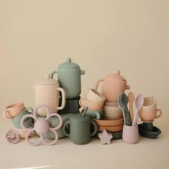 Discount Ensemble de jeu Thé en silicone Cambridge Blue (4 pièces) Dînette Et Aliments Factices