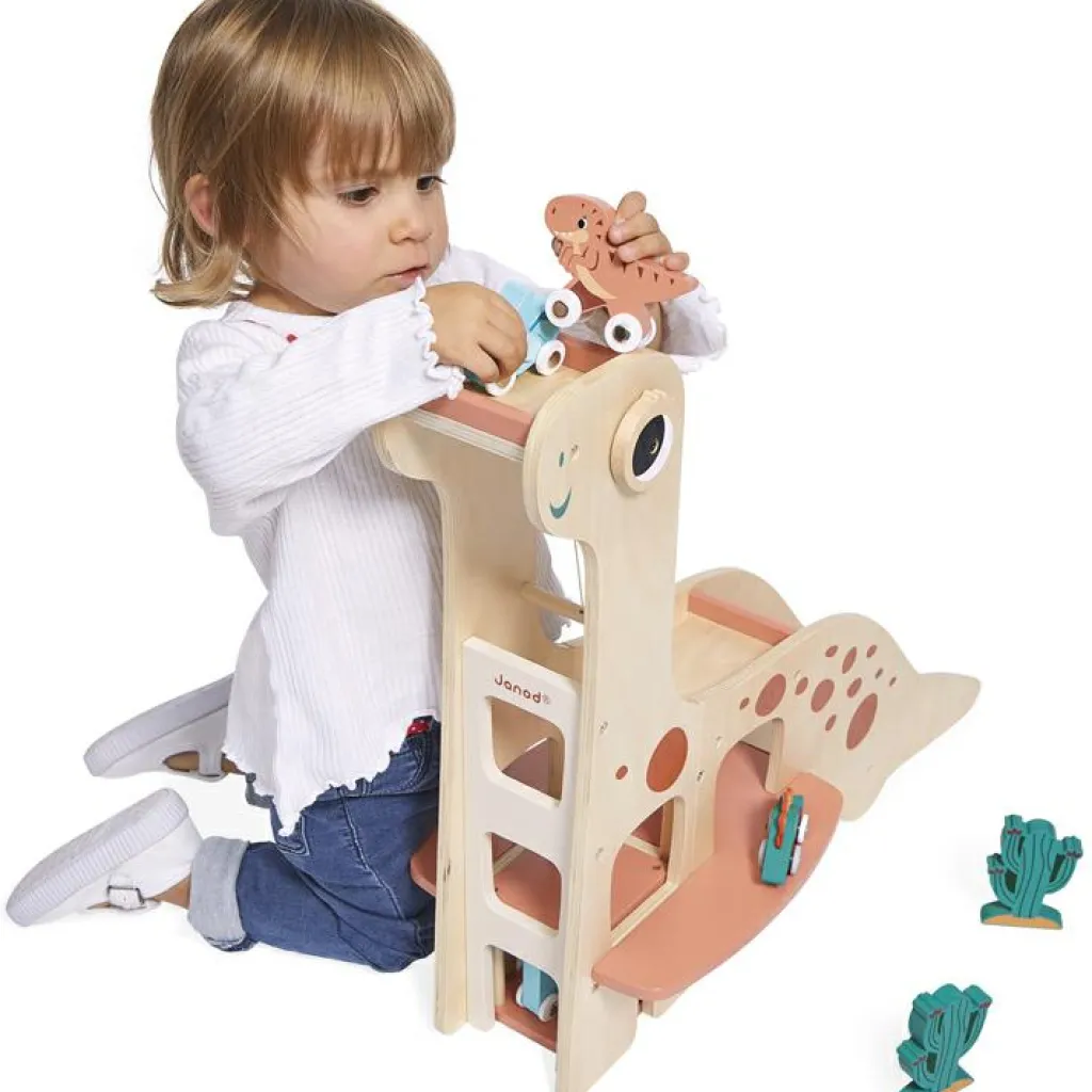 Hot Garage Dino en bois Petites Voitures, Véhicules Et Circuits