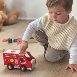 Sale Grand camion de pompier en bois Petites Voitures, Véhicules Et Circuits