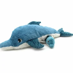 Hot Grande peluche Tofou le dauphin maman et bébé bleu (50 cm) Peluche Moyenne (20-59 Cm)