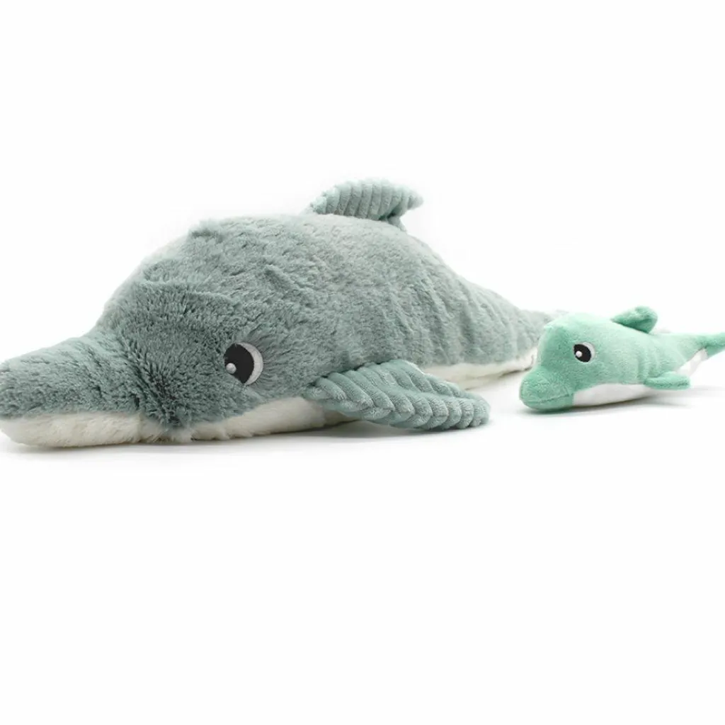 Best Grande peluche Tofou le dauphin maman et bébé menthe (50 cm) Peluche Moyenne (20-59 Cm)