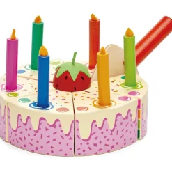 Discount Gâteau d'anniversaire arc-en-ciel à découper Dînette Et Aliments Factices