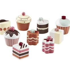 Clearance Gâteaux en bois Bistro (9 pièces) Dînette Et Aliments Factices