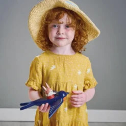 Hirondelle et son ami lapin en bois Figurines De Jeu