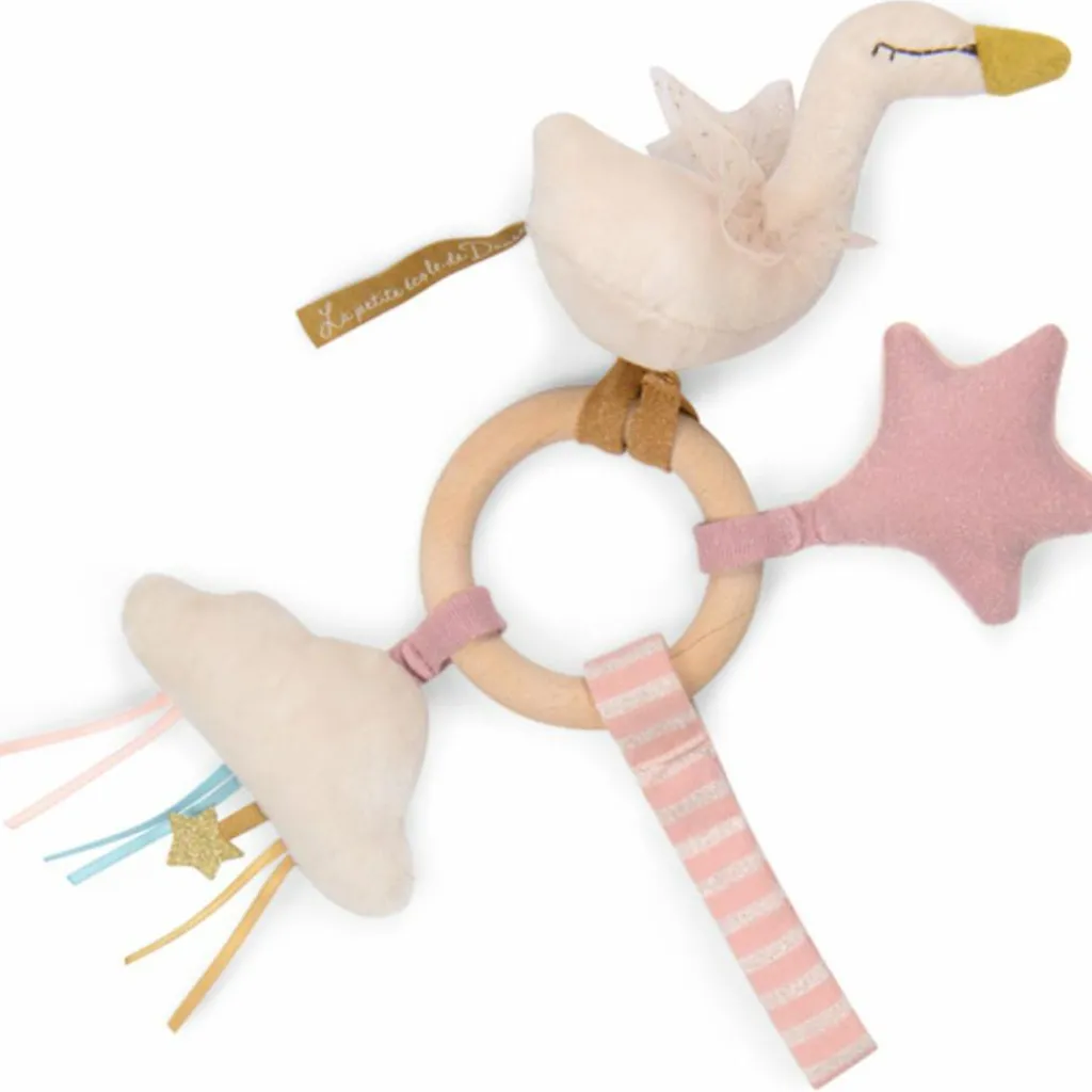 New Hochet anneau bois cygne La petite école de danse Hochet