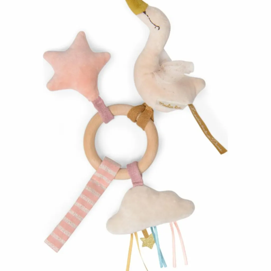 New Hochet anneau bois cygne La petite école de danse Hochet