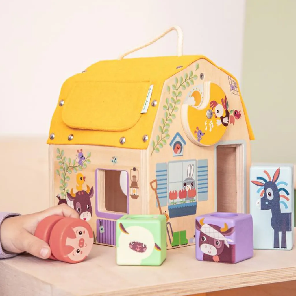 Best Jeu d'activités en bois Maison sonore à formes Jouet À Encastrer