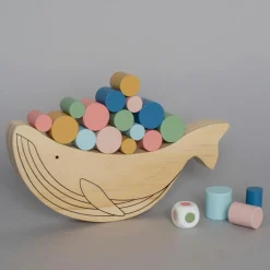New Jeu d'équilibre en bois baleine Jeu D'Adresse