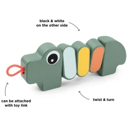 Hot Jouet d'éveil bois Croco Vert Jouet D'Activités