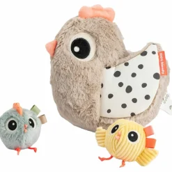Hot Jouet d'éveil Hide&Seek Clucky Sable Peluche D'Activités