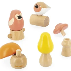 New Jouet en bois Oiseaux et Champignons WWF Jeu De Motricité Fine