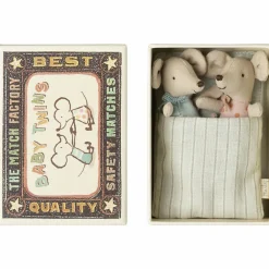 Jumeaux bébés souris dans leur boîte assortie Figurines De Jeu