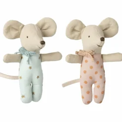 Jumeaux bébés souris dans leur boîte assortie Figurines De Jeu