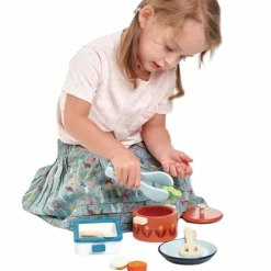 Discount Kit de casserole et poêle en bois Dînette Et Aliments Factices