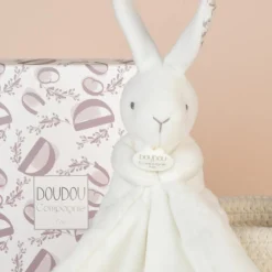 Lapin Doudou blanc (10 cm) Doudou Plat