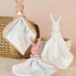 Lapin Doudou blanc (10 cm) Doudou Plat