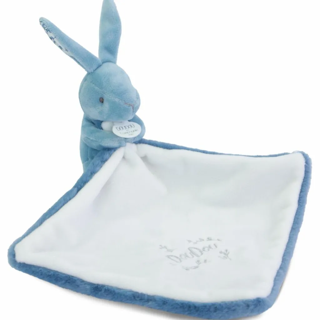 New Lapin Doudou bleu (10 cm) Doudou Plat