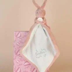 Lapin Doudou rose (10 cm) Doudou Plat