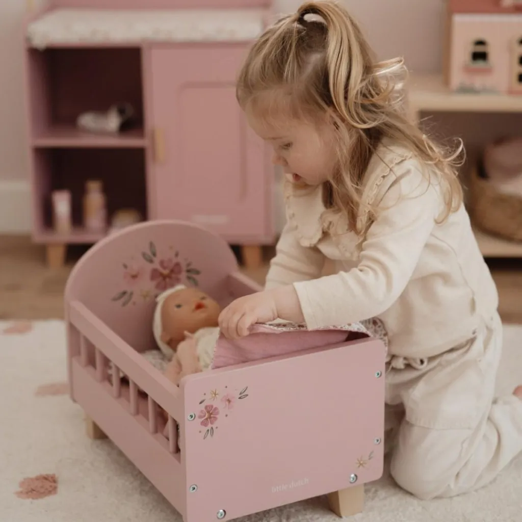 New Lit en bois FSC pour poupée Accessoires Poupée