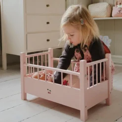Discount Lit pour poupée en bois rose Accessoires Poupée