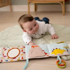 New Livre d'éveil 2 en 1 Les Amis Dinos Livre Bébé En Tissu