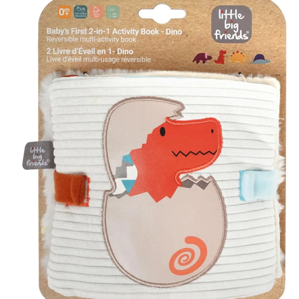 New Livre d'éveil 2 en 1 Les Amis Dinos Livre Bébé En Tissu