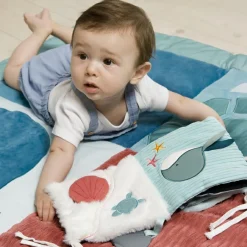 Best Livre d'éveil en tissu 3 en 1 Océan Livre Bébé En Tissu