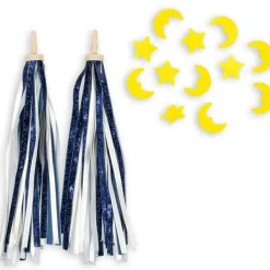 Sale Lot de 2 décorations pour guidon vélo enfant Dark Blue Glitter Accessoires De Mobilité