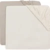 New Lot de 2 draps housses en jersey pour matelas de parc Oatmeal-Sand (75 x 95 cm) Parc Bébé Et Accessoires