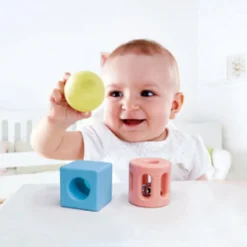 Outlet Lot de 3 hochets géométriques en riz Hochet