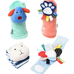 New Lot de 4 hochets pieds et poignets - Reconditionné Hochet