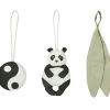 New Lot de 3 jouets à suspendre bamboo Panda Jouets Pour Arche