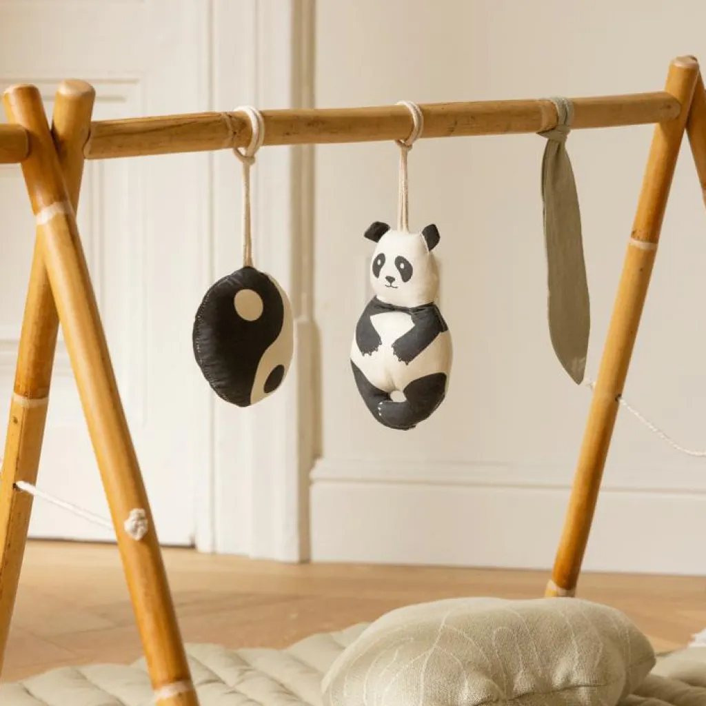 New Lot de 3 jouets à suspendre bamboo Panda Jouets Pour Arche