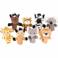 Online Lot de 8 marionnettes à doigt animaux sauvages Marionnettes Et Théâtre