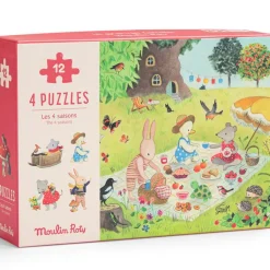 New Lot de 4 mini puzzles des saisons La Grande famille (4 x 12 pièces) Puzzle