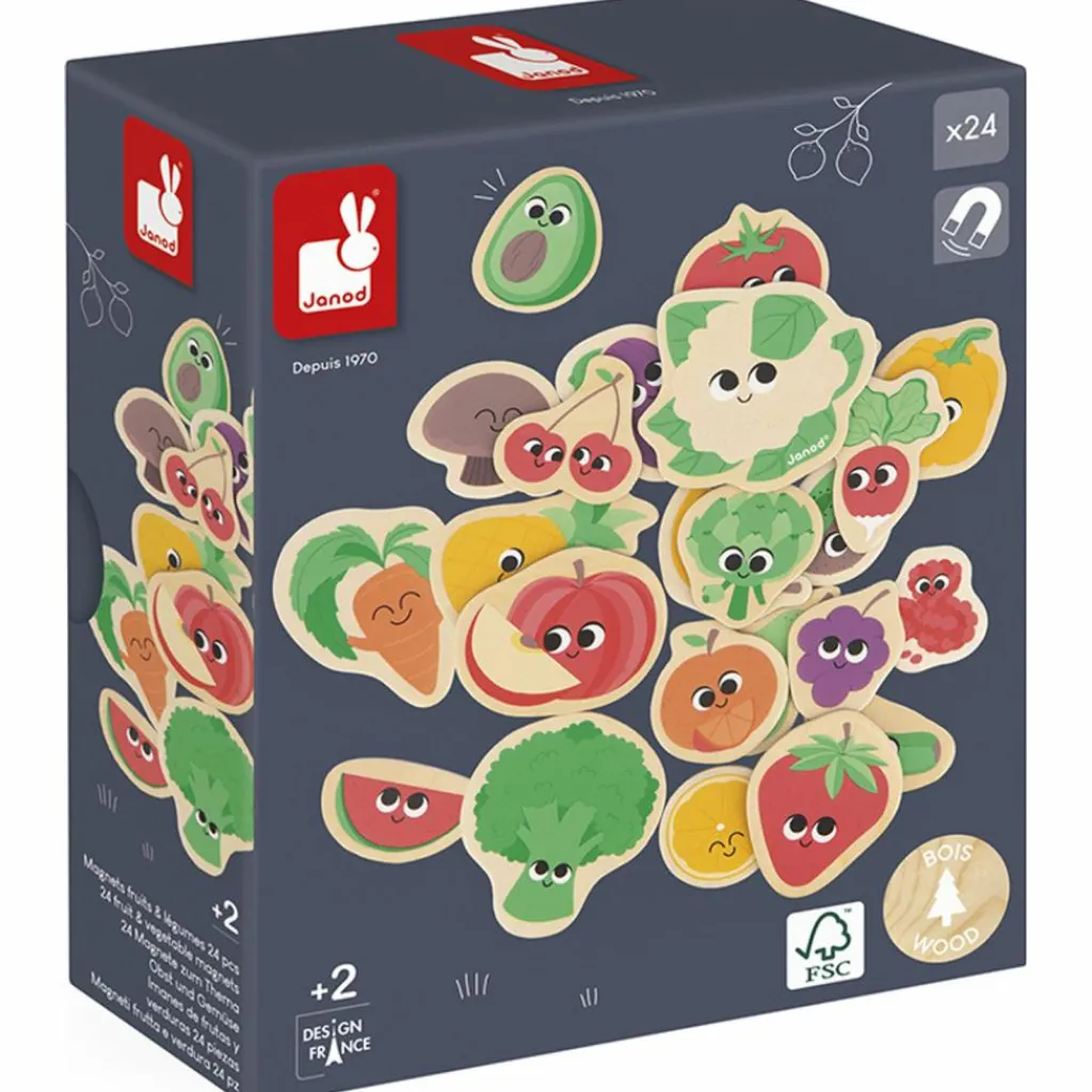 Online Magnets Fruits et légumes (24 pièces) Jeu Magnétique
