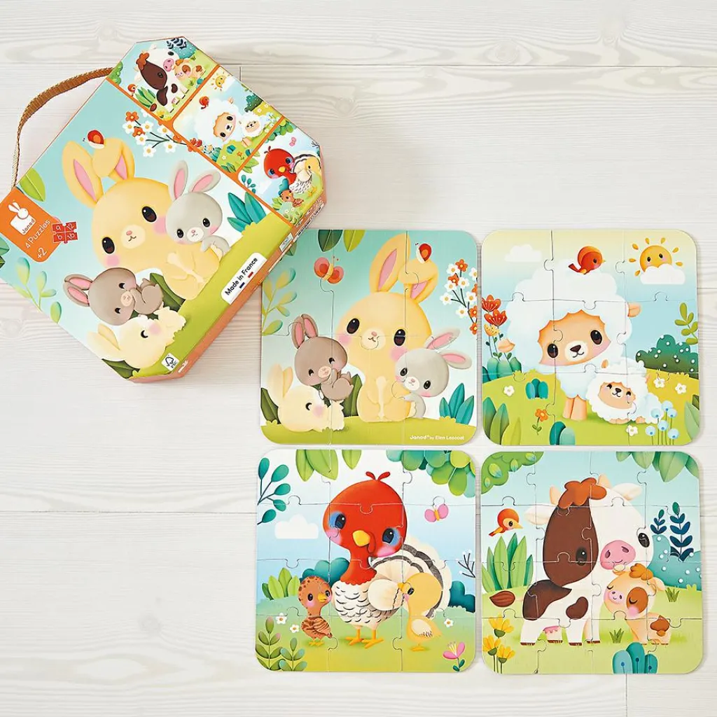 Best Malette de 4 petits puzzles Animaux de la ferme (6 à 16 pièces) Puzzle