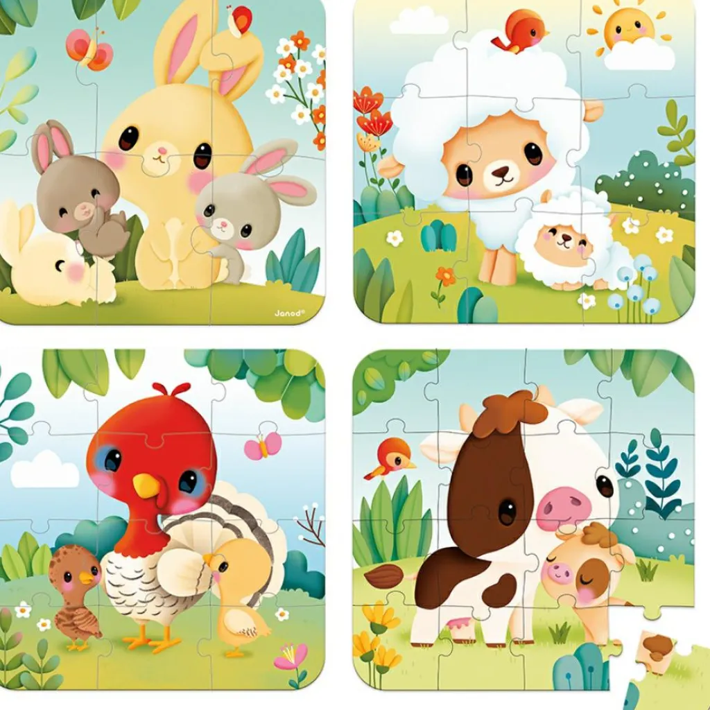 Best Malette de 4 petits puzzles Animaux de la ferme (6 à 16 pièces) Puzzle