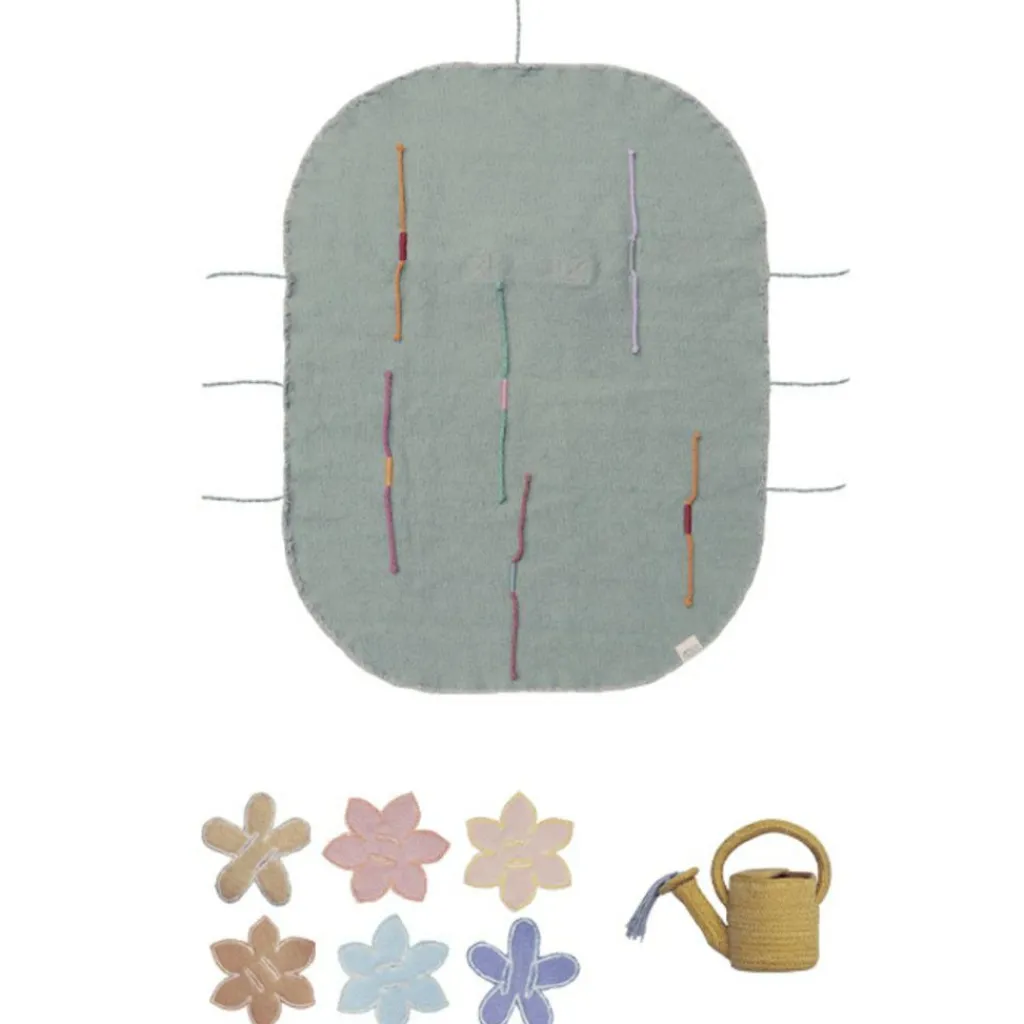 Mallette textile Green Toy Flower Garden Jeu De Motricité Fine