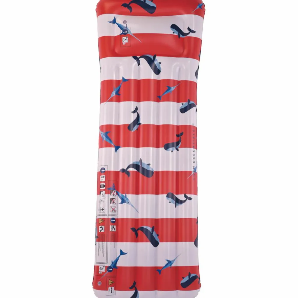 Hot Matelas aquatique Baleine rouge et blanc Bouée
