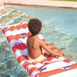 Hot Matelas aquatique Baleine rouge et blanc Bouée