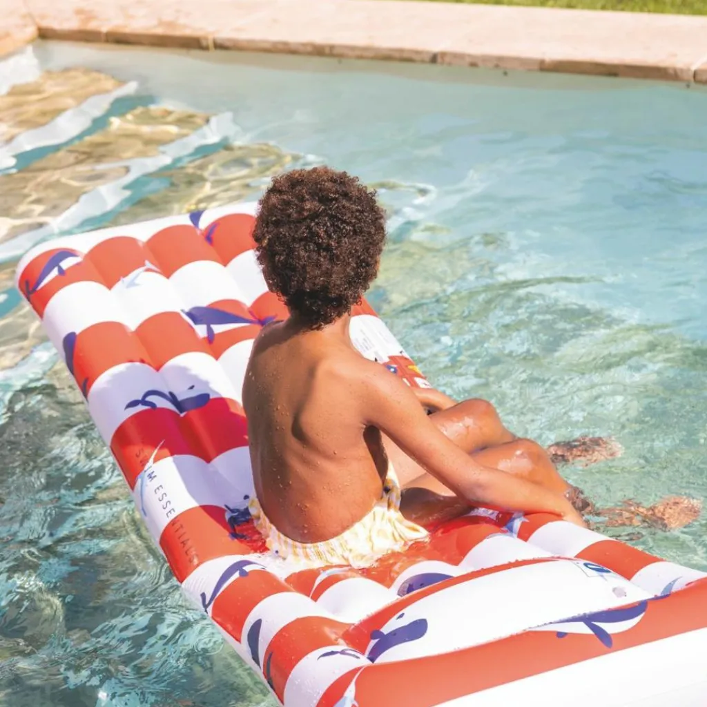 Hot Matelas aquatique Baleine rouge et blanc Bouée
